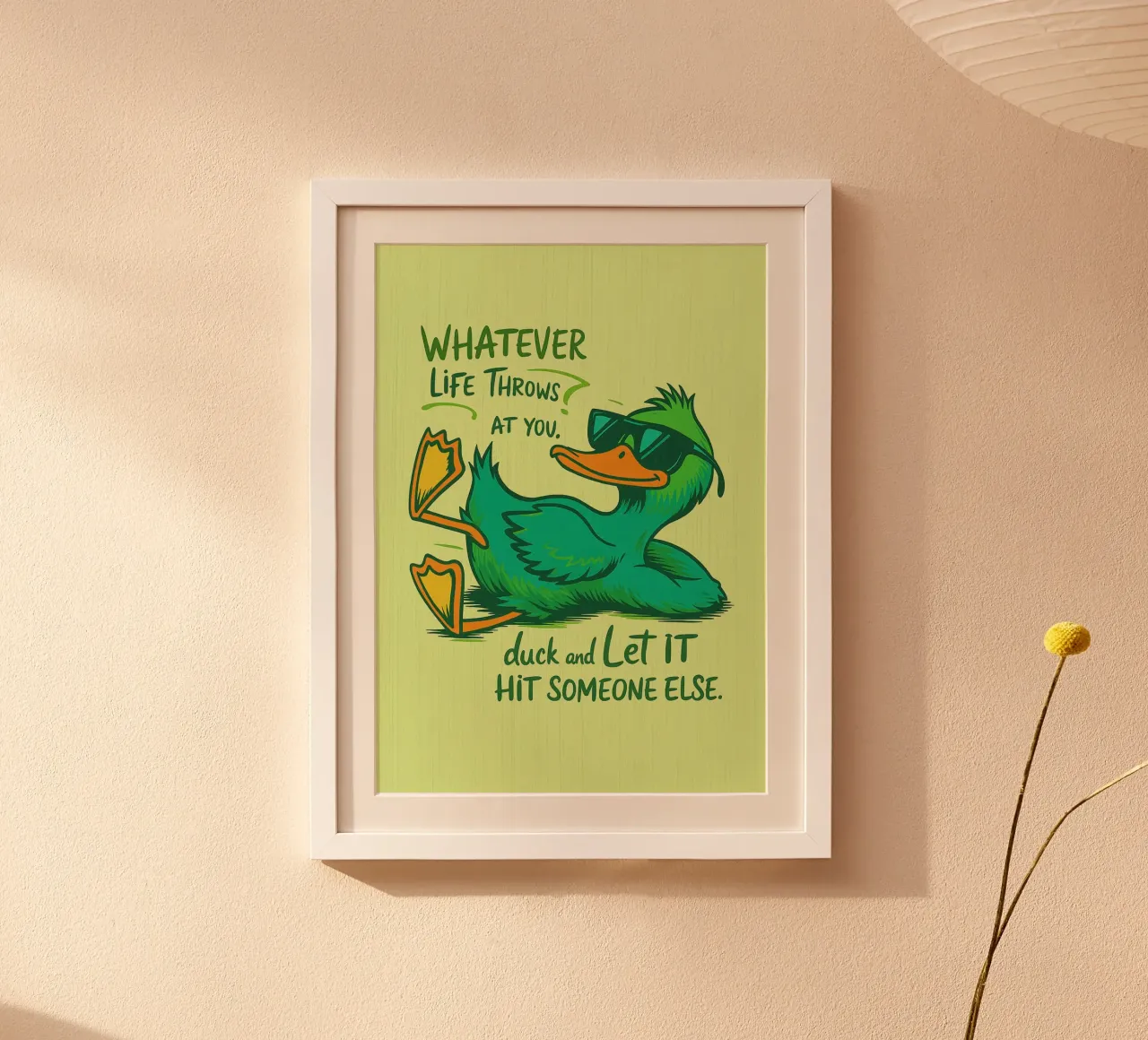 anatra lascia che sia poster con telaio in plastica da paroongs