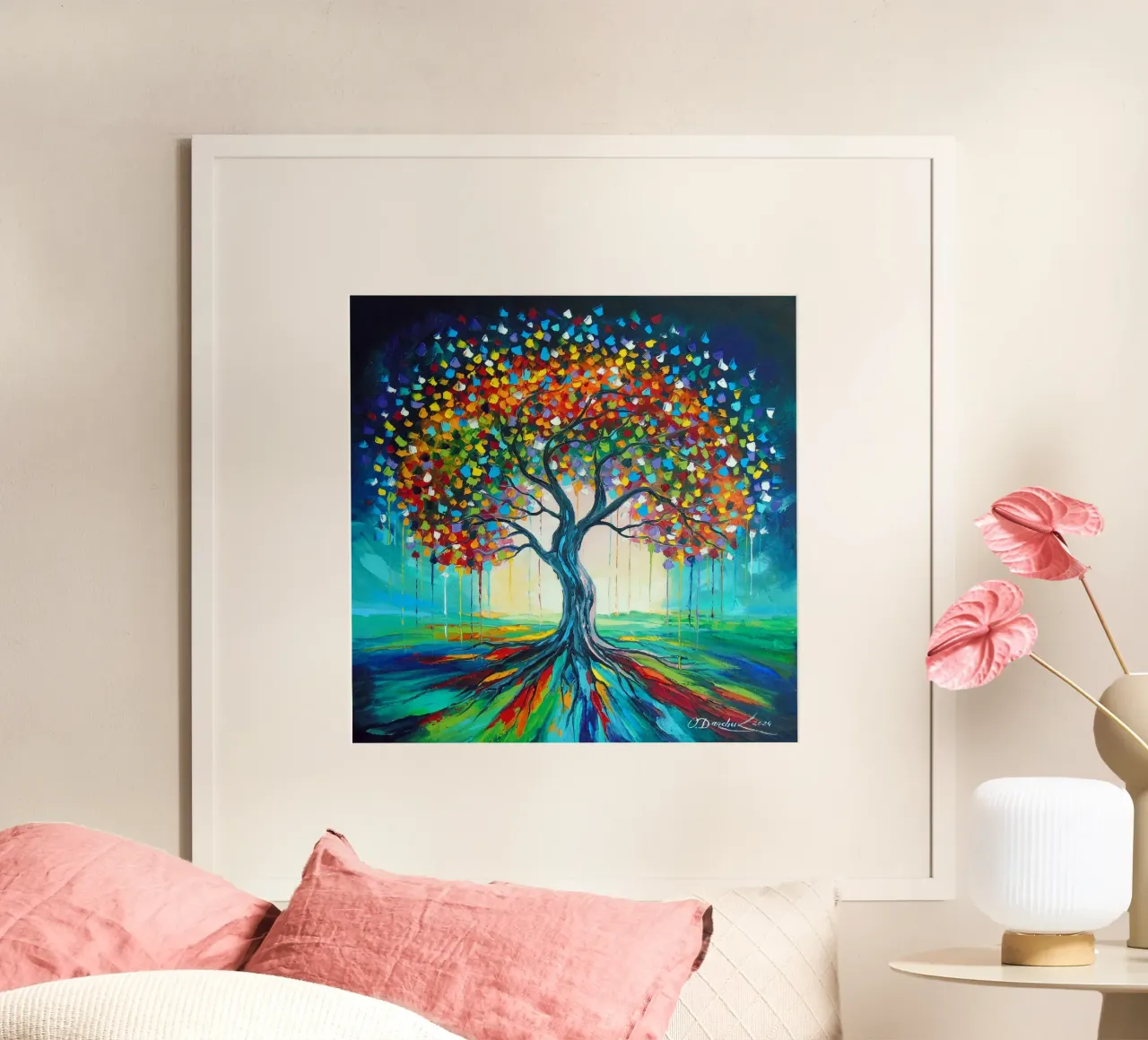 L'albero della vita con la sua storia poster con telaio in alluminio da Jesse