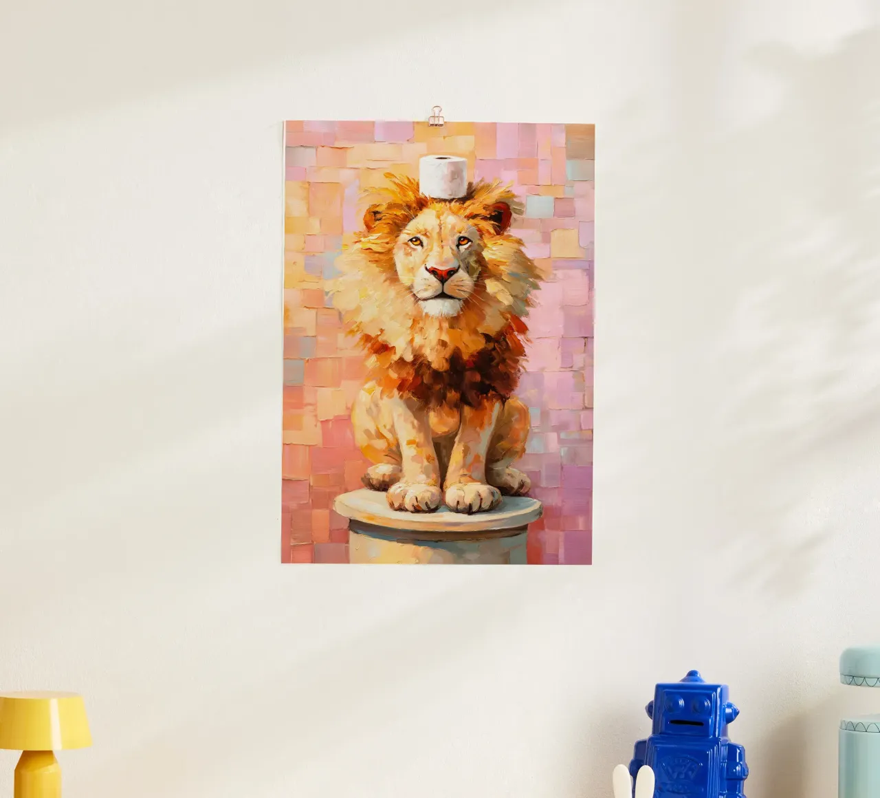 lion toilet paper holder stand poster da Custom4U