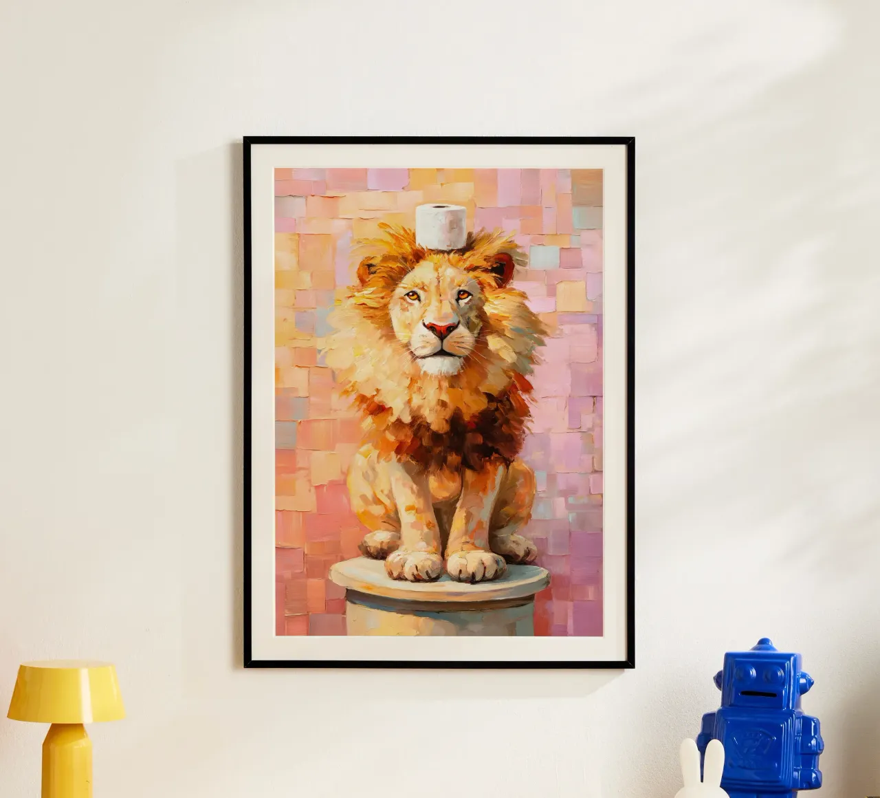lion toilet paper holder stand poster da Custom4U