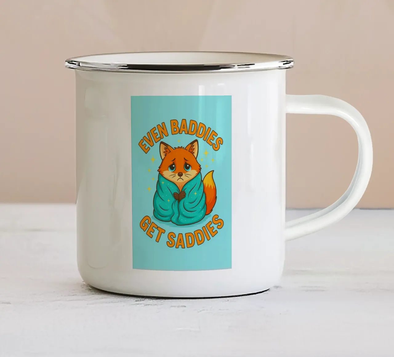 anche i cattivi diventano tristi tazza in smalto da paroongs