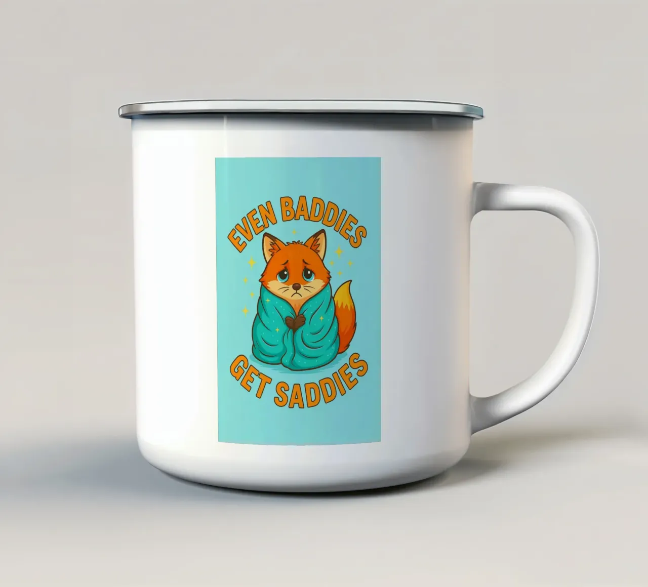 anche i cattivi diventano tristi tazza in smalto da paroongs