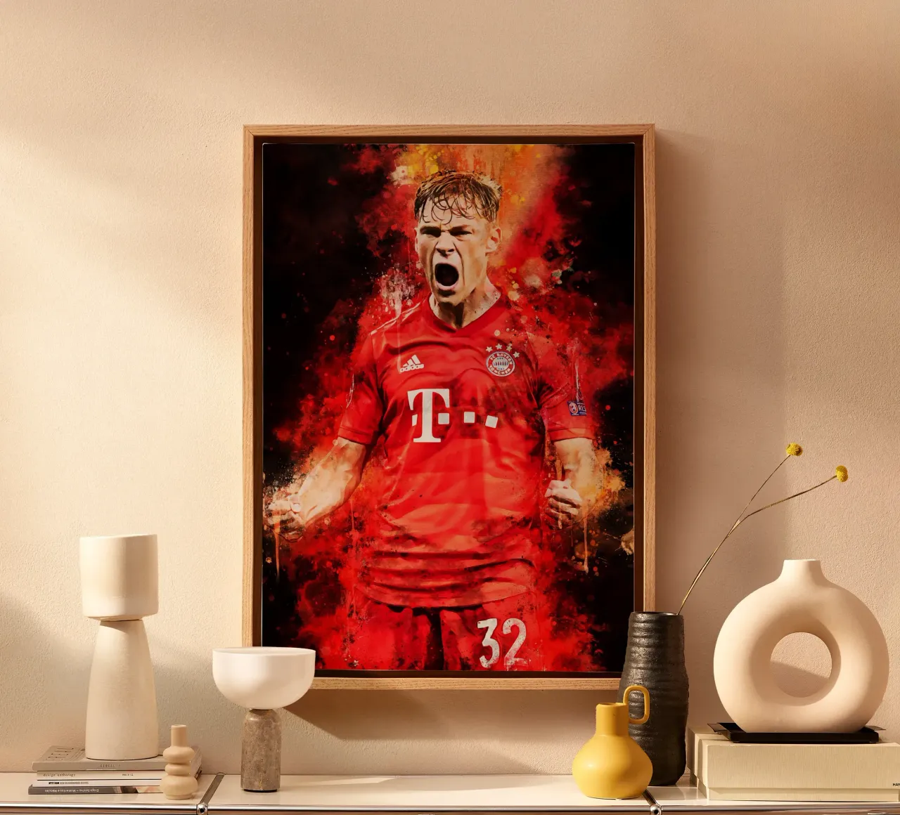 Joshua Kimmich tela con Cornice a cassetta da MasterInkArt