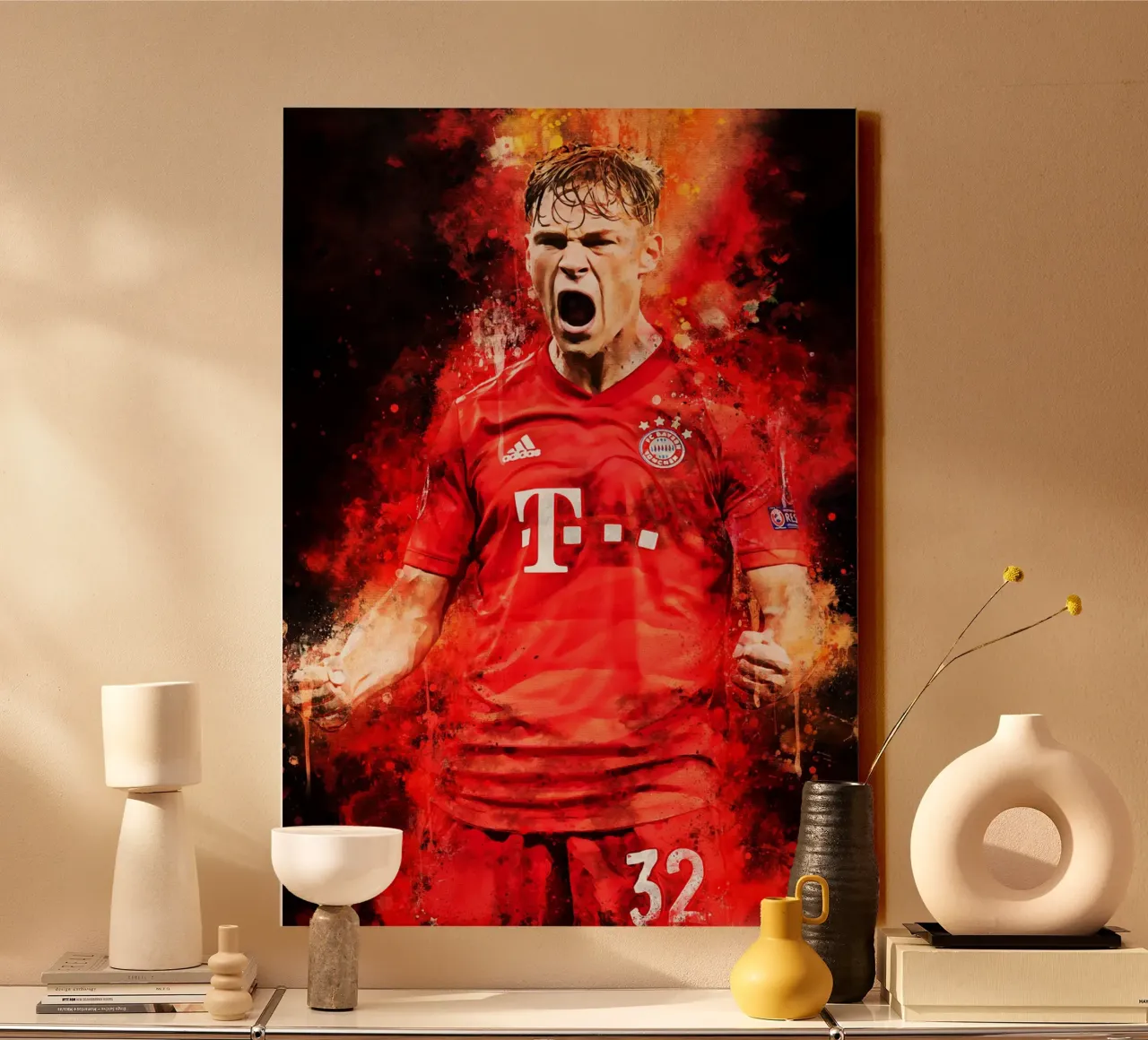 Joshua Kimmich tela con Cornice a cassetta da MasterInkArt