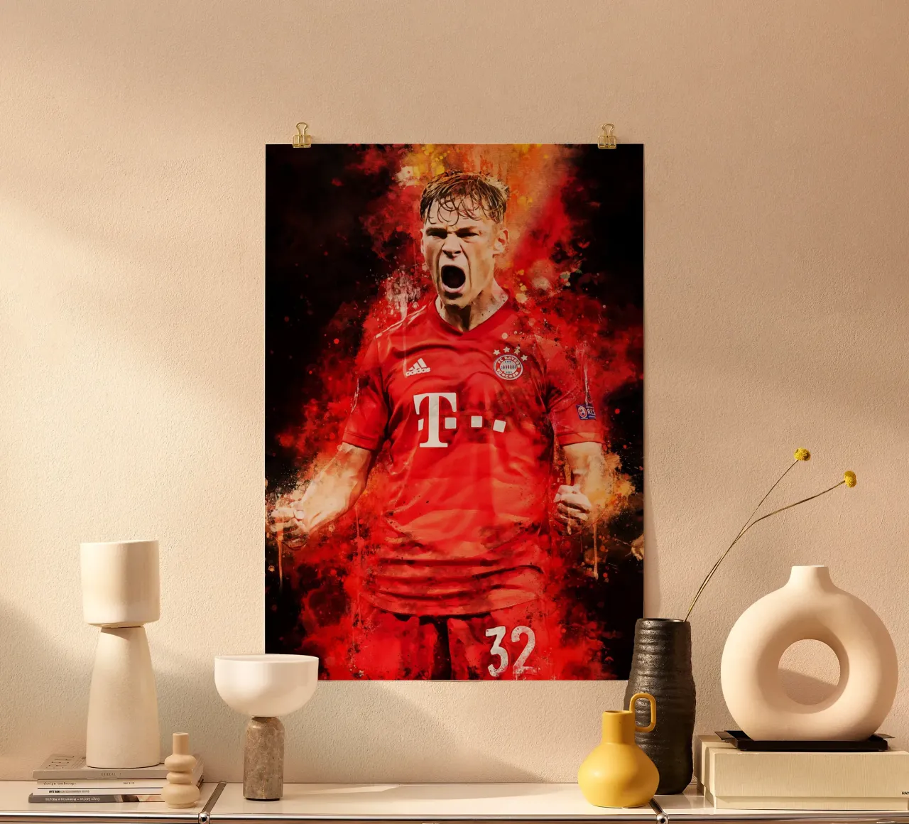 Joshua Kimmich poster con telaio in plastica da MasterInkArt