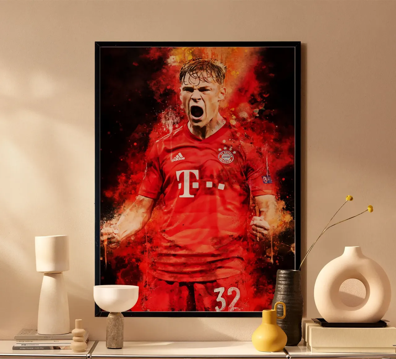 Joshua Kimmich poster con telaio in plastica da MasterInkArt