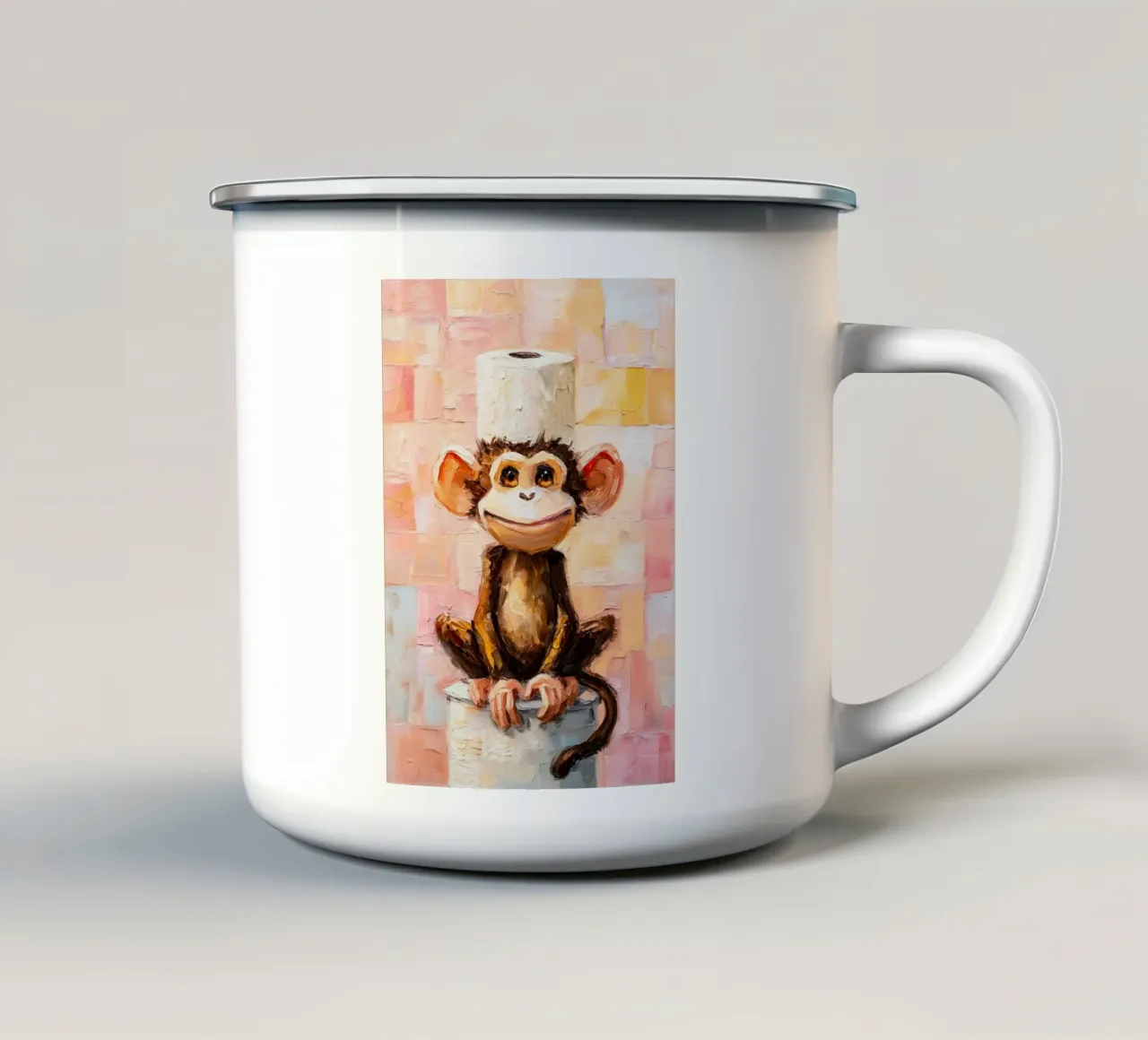 monkey toilet paper holder stand tazza in smalto da Custom4U