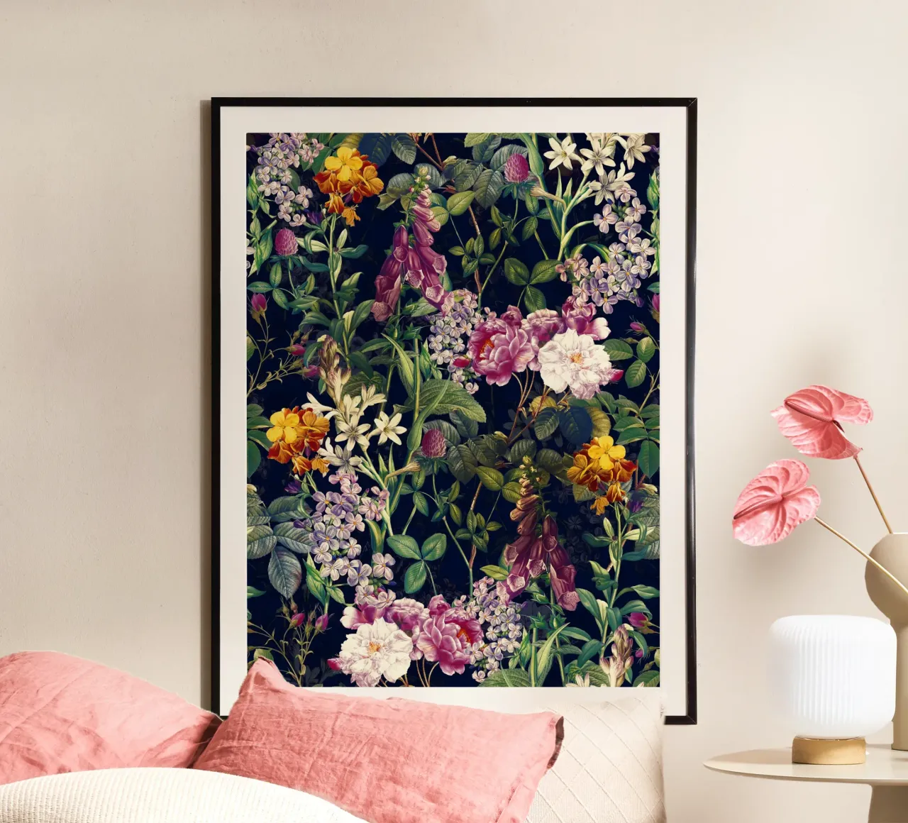 Midnight Forest VII poster con telaio in legno da burcukorkmazyurek