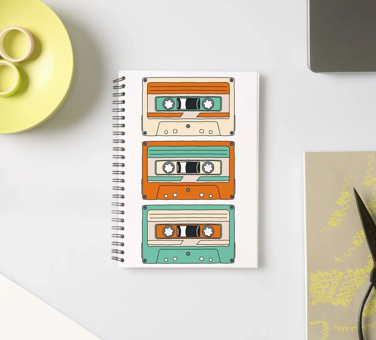 Retro Mixtape spiral notebook by BAINAI