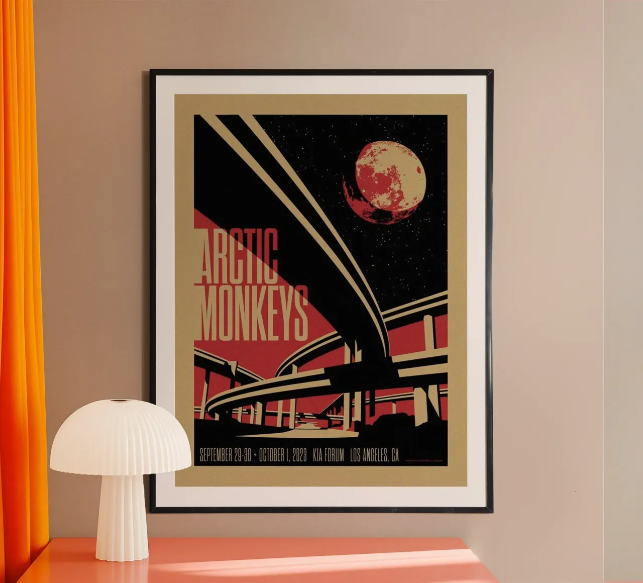 Labbra di ciliegia al chiaro di luna poster con telaio in alluminio da piareto