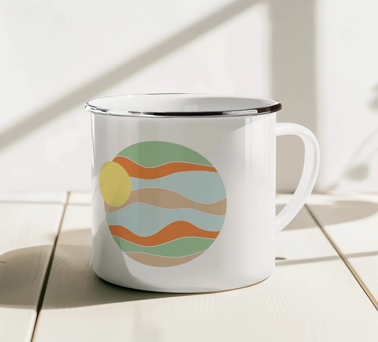 Retro abstract I taza de esmalte de BAINAI