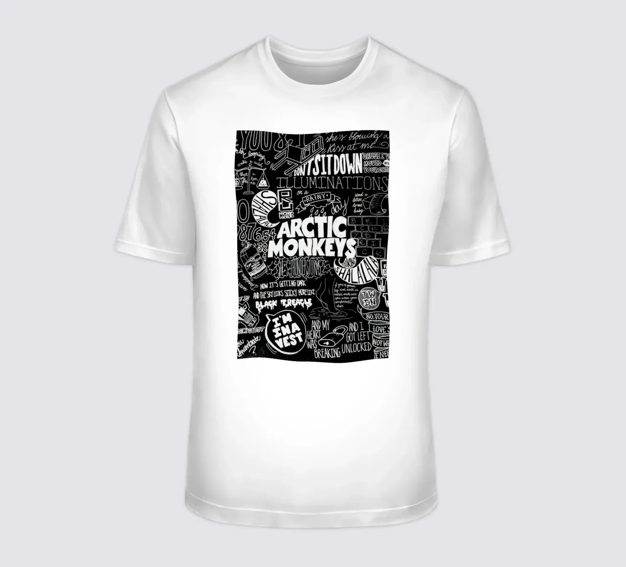 Schaduwen dansen op bakstenen muren t-shirt van piareto