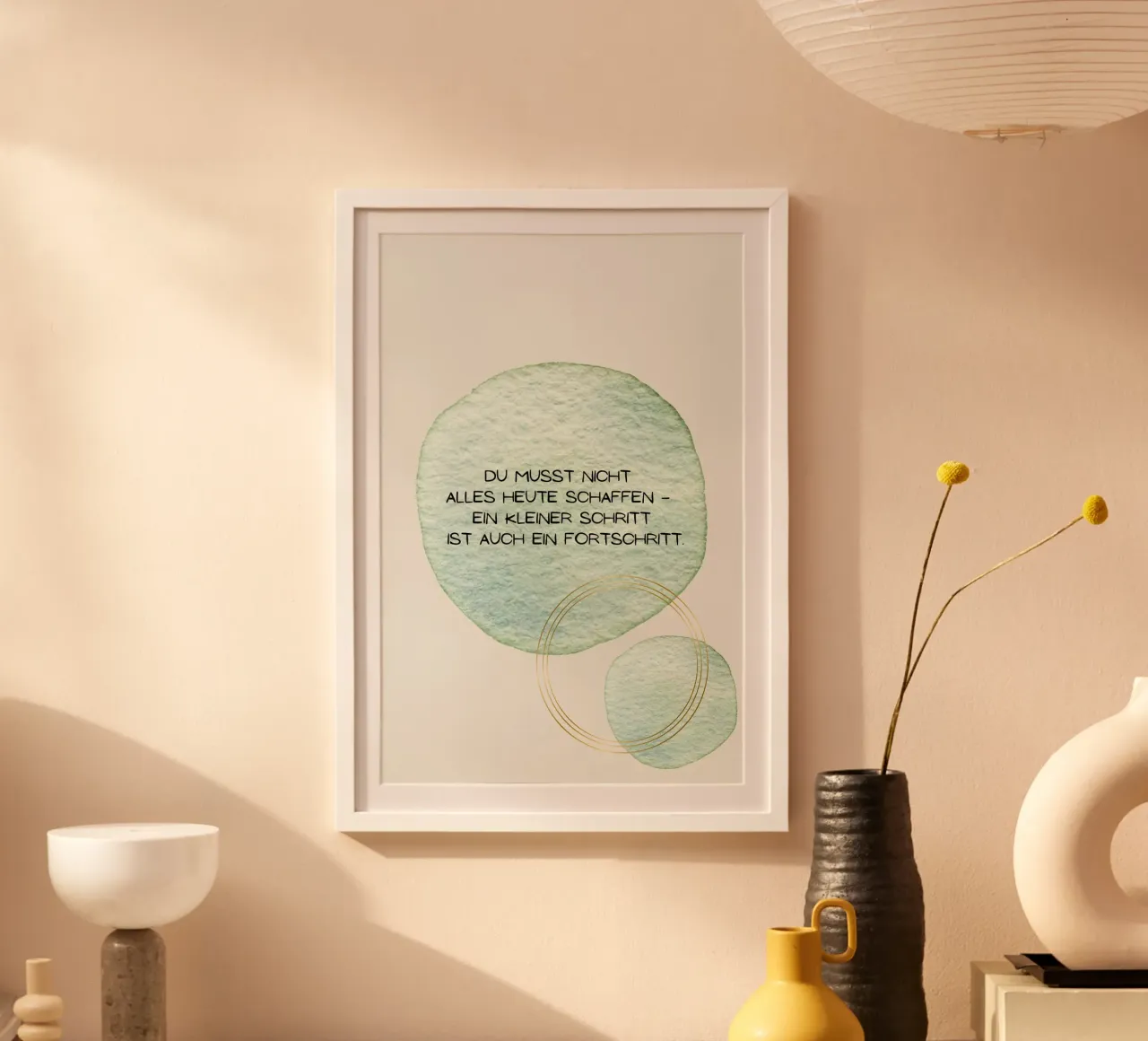 Kleiner Schritt poster con telaio in alluminio da AESTHETIC VIBES by Isabel