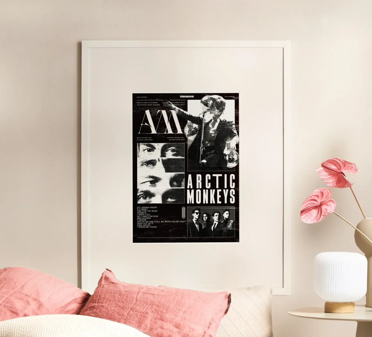 Amanti all'incrocio poster con telaio in legno da piareto