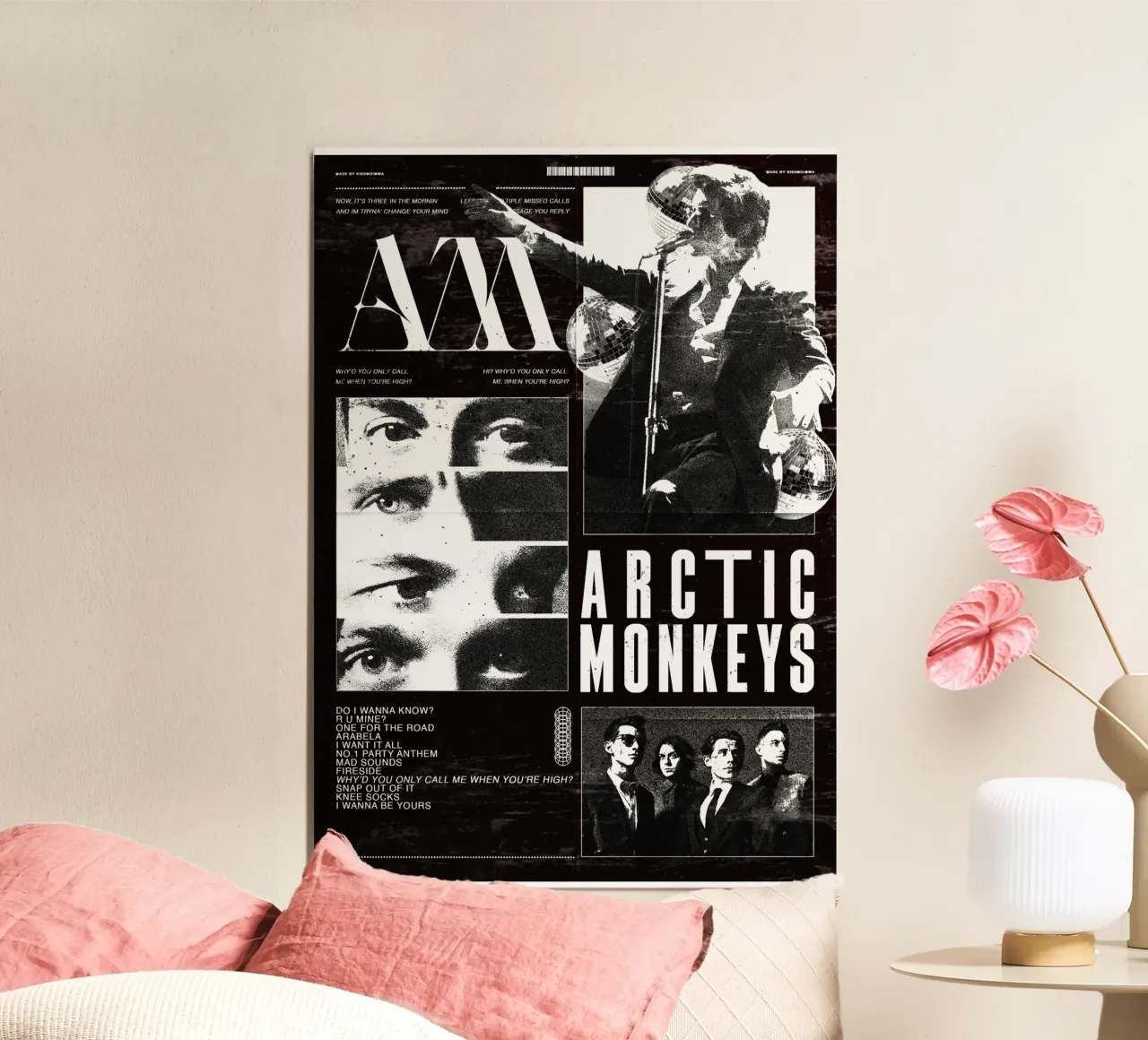 Amanti all'incrocio poster con telaio in legno da piareto