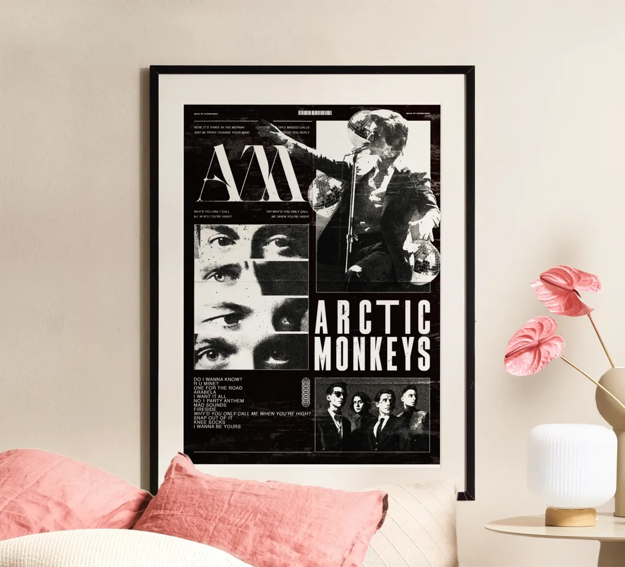 Amanti all'incrocio poster con telaio in legno da piareto