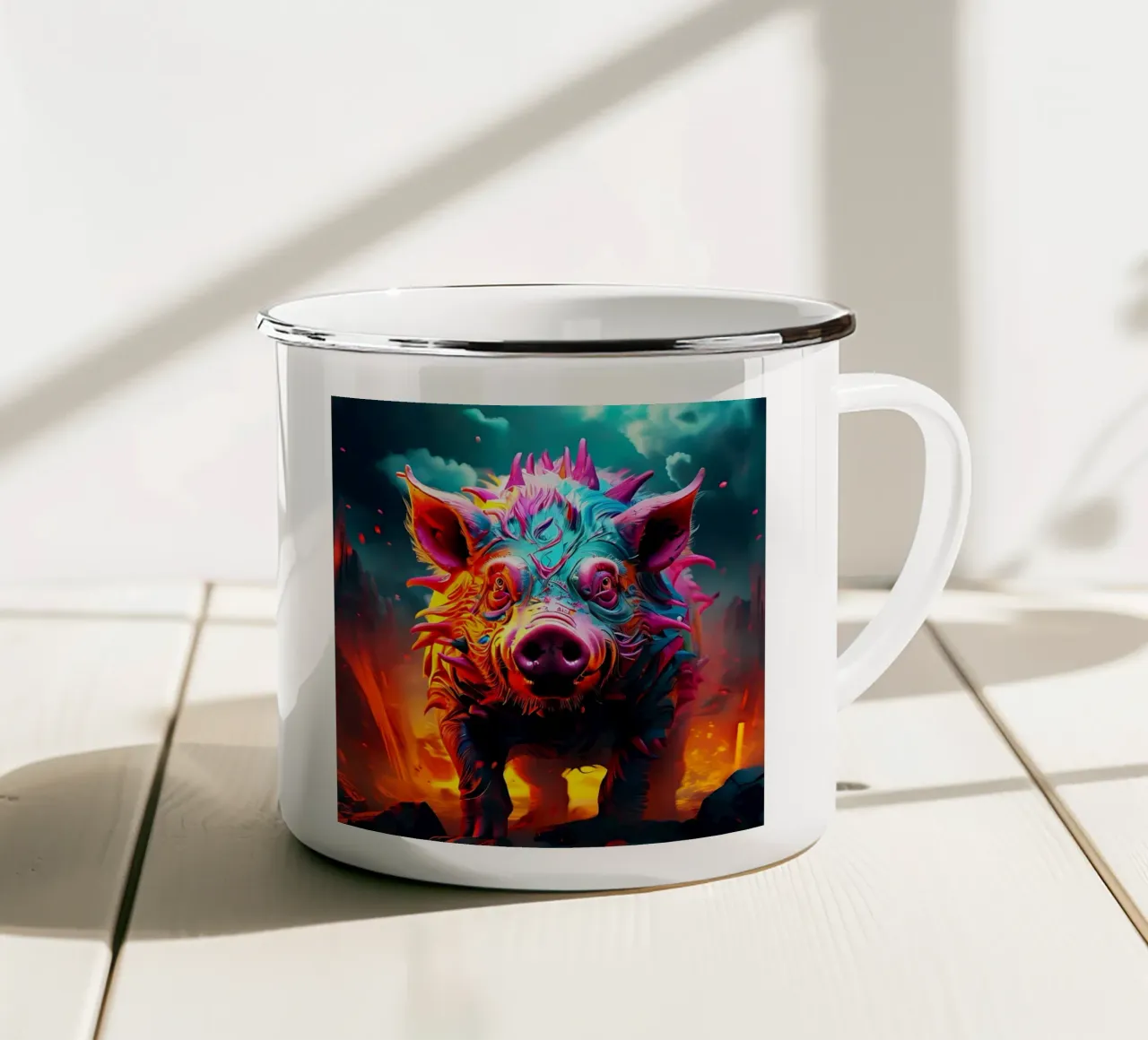 Stile_maiale_J_1 tazza in smalto da Tierisch bunt by LK