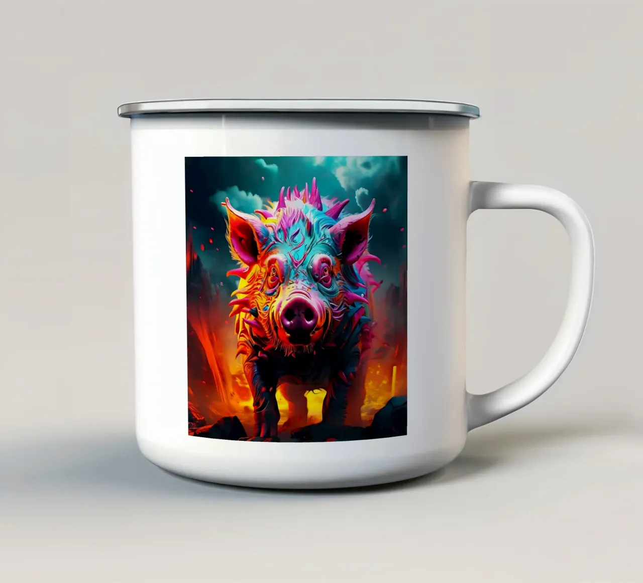 Stile_maiale_J_1 tazza in smalto da Tierisch bunt by LK