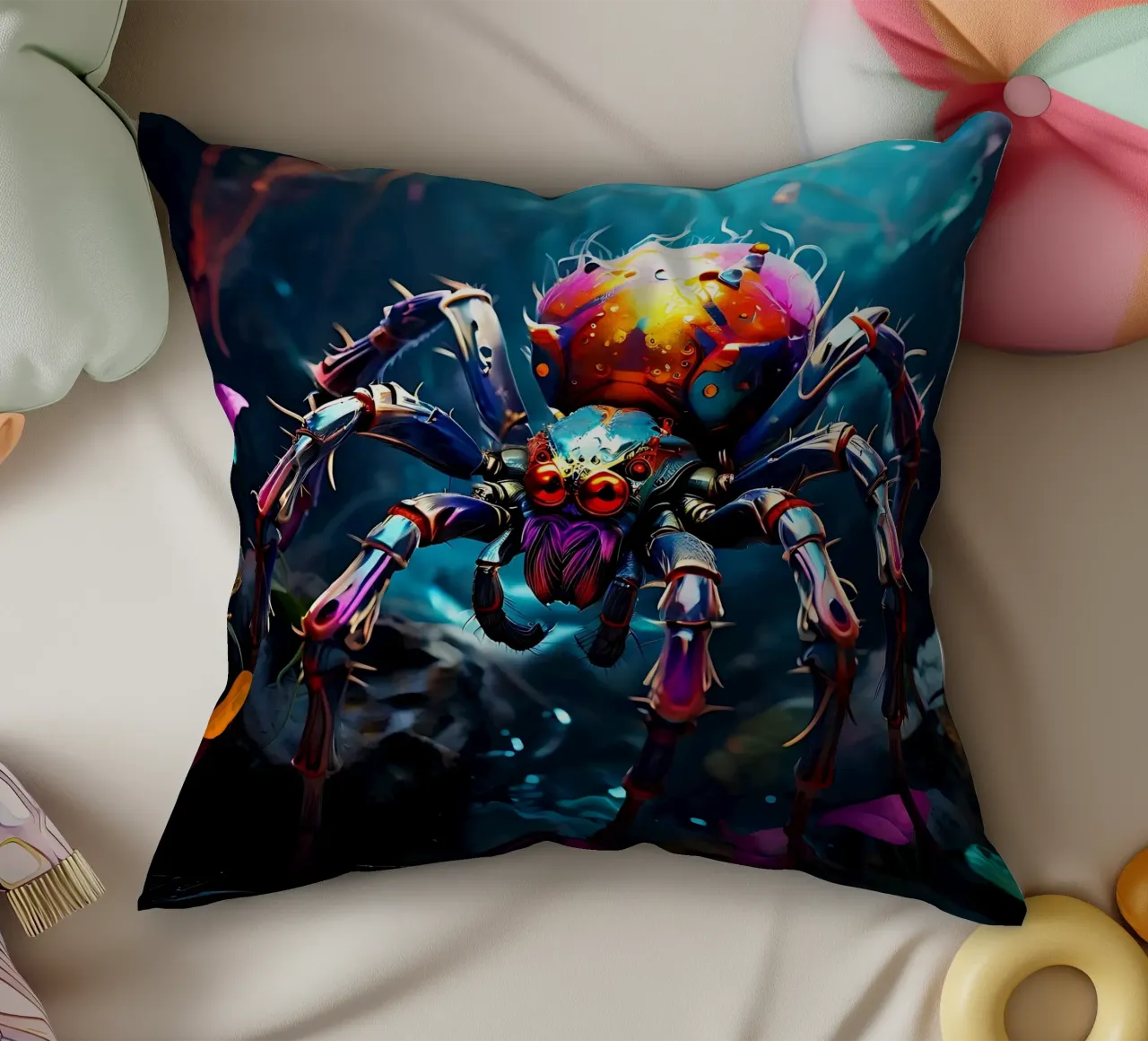 Spider_Style_J_1 cuscino da Tierisch bunt by LK