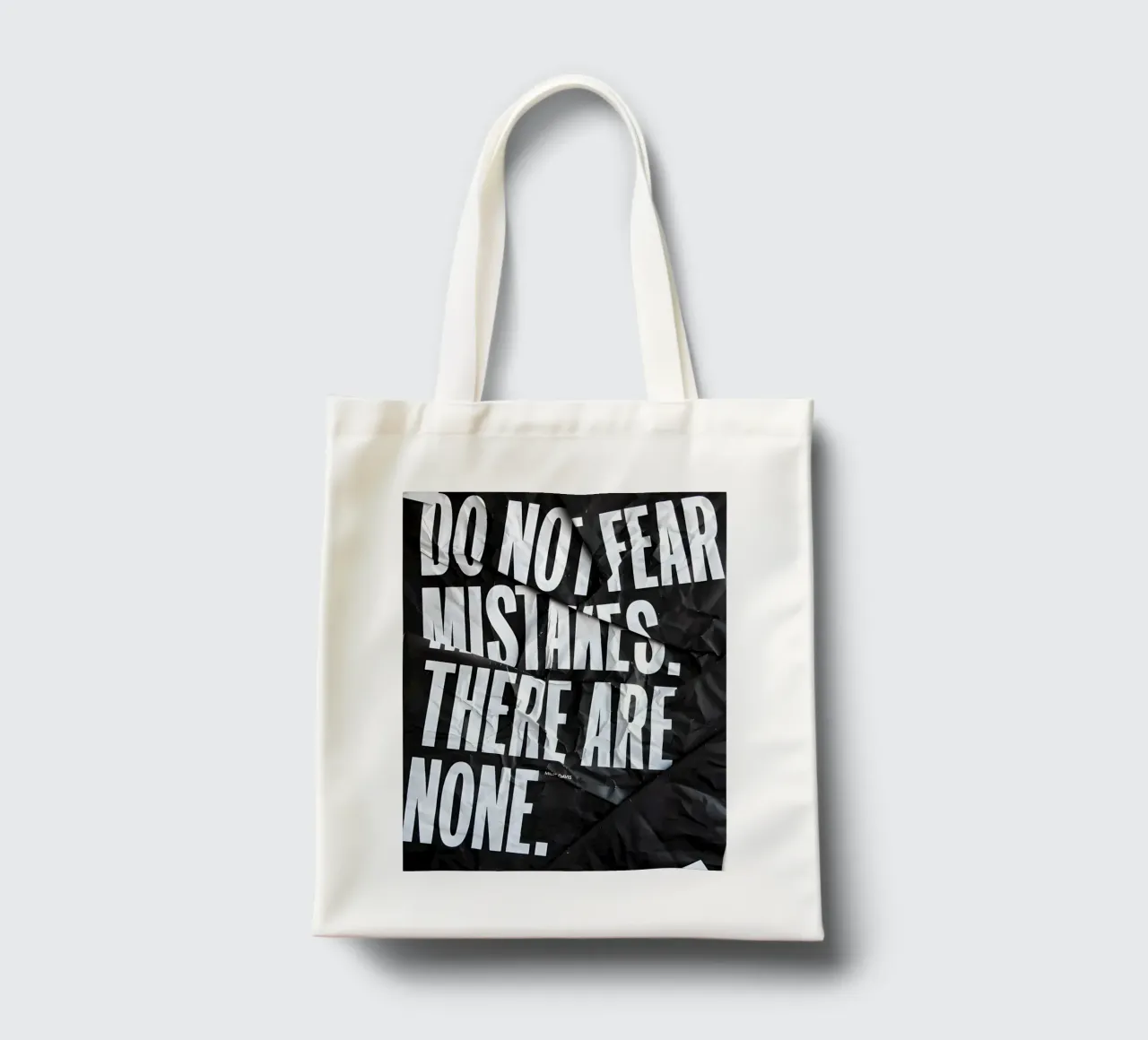 DO NOT FEAR MISTAKES borsa in juta da Type & Tape