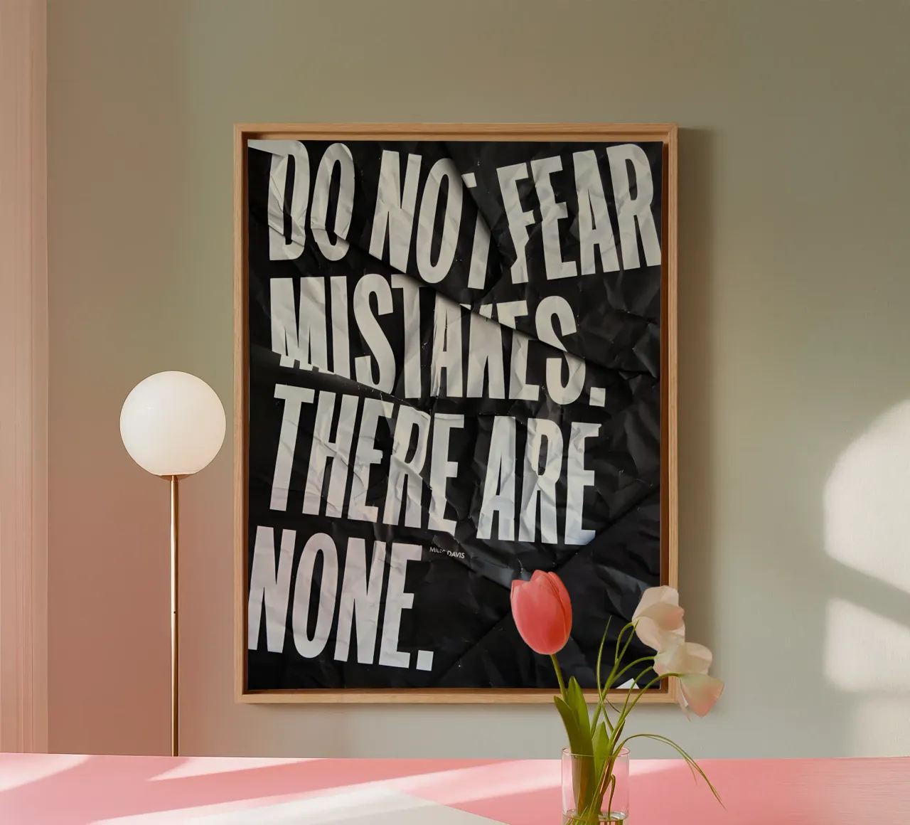 DO NOT FEAR MISTAKES tela con Cornice a cassetta da Type & Tape