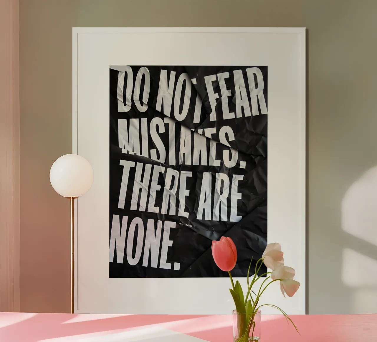 DO NOT FEAR MISTAKES poster con telaio in legno da Type & Tape
