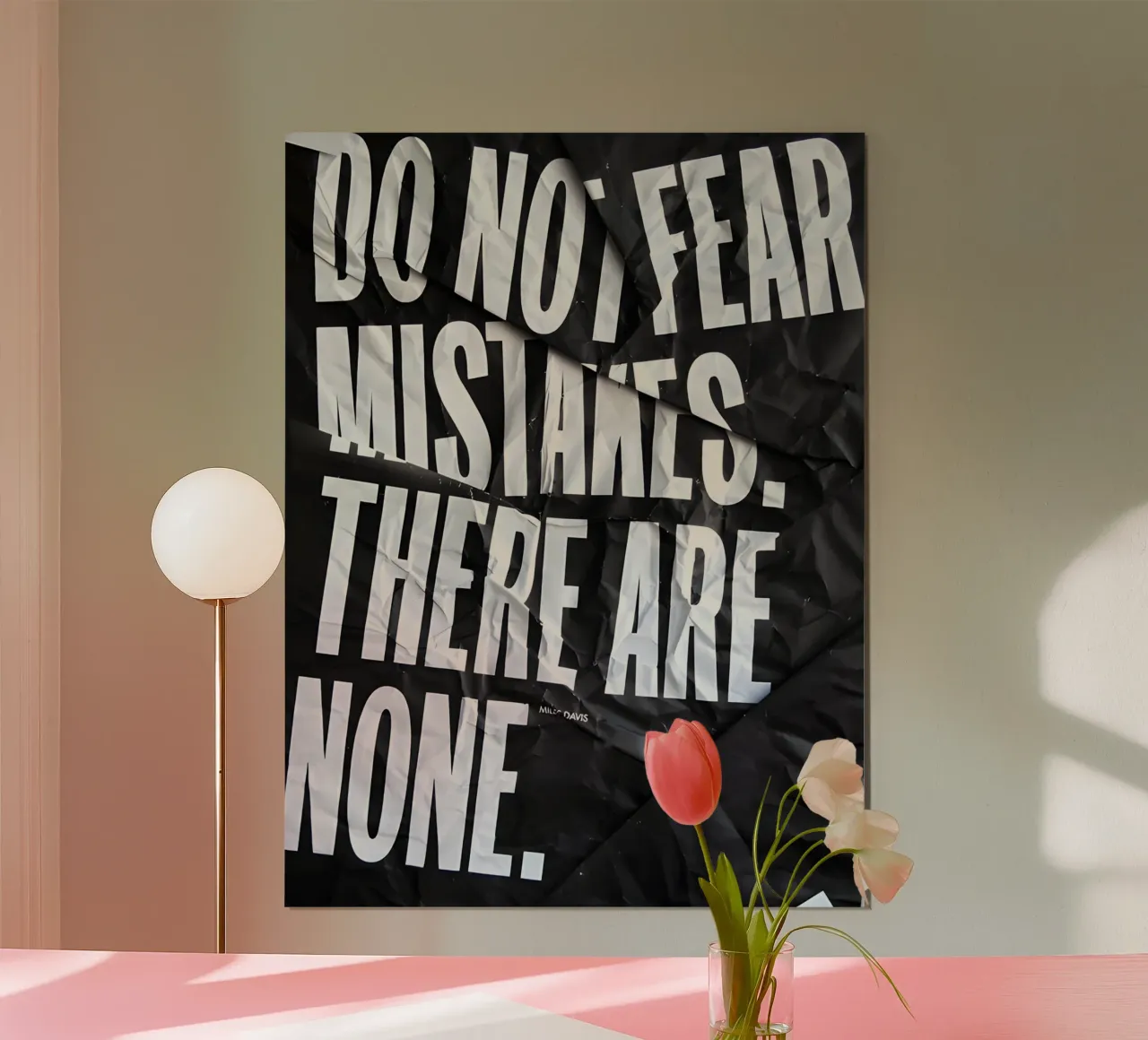 DO NOT FEAR MISTAKES poster con telaio in legno da Type & Tape