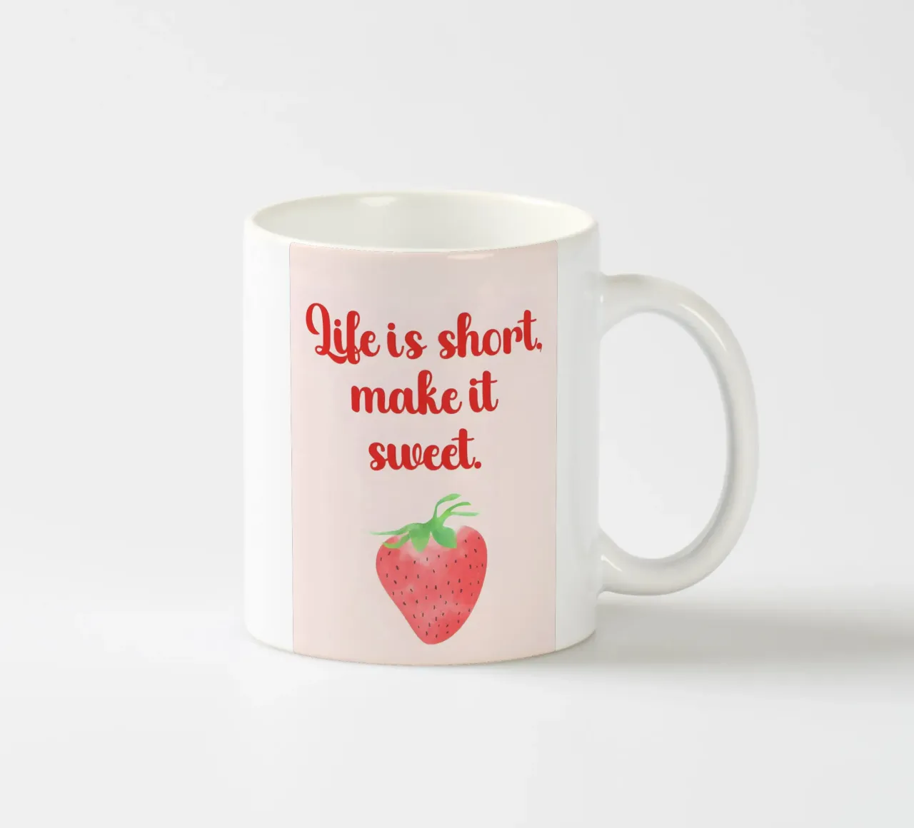 'Life iş short, make it sweet' tazza in ceramica da Type & Tape