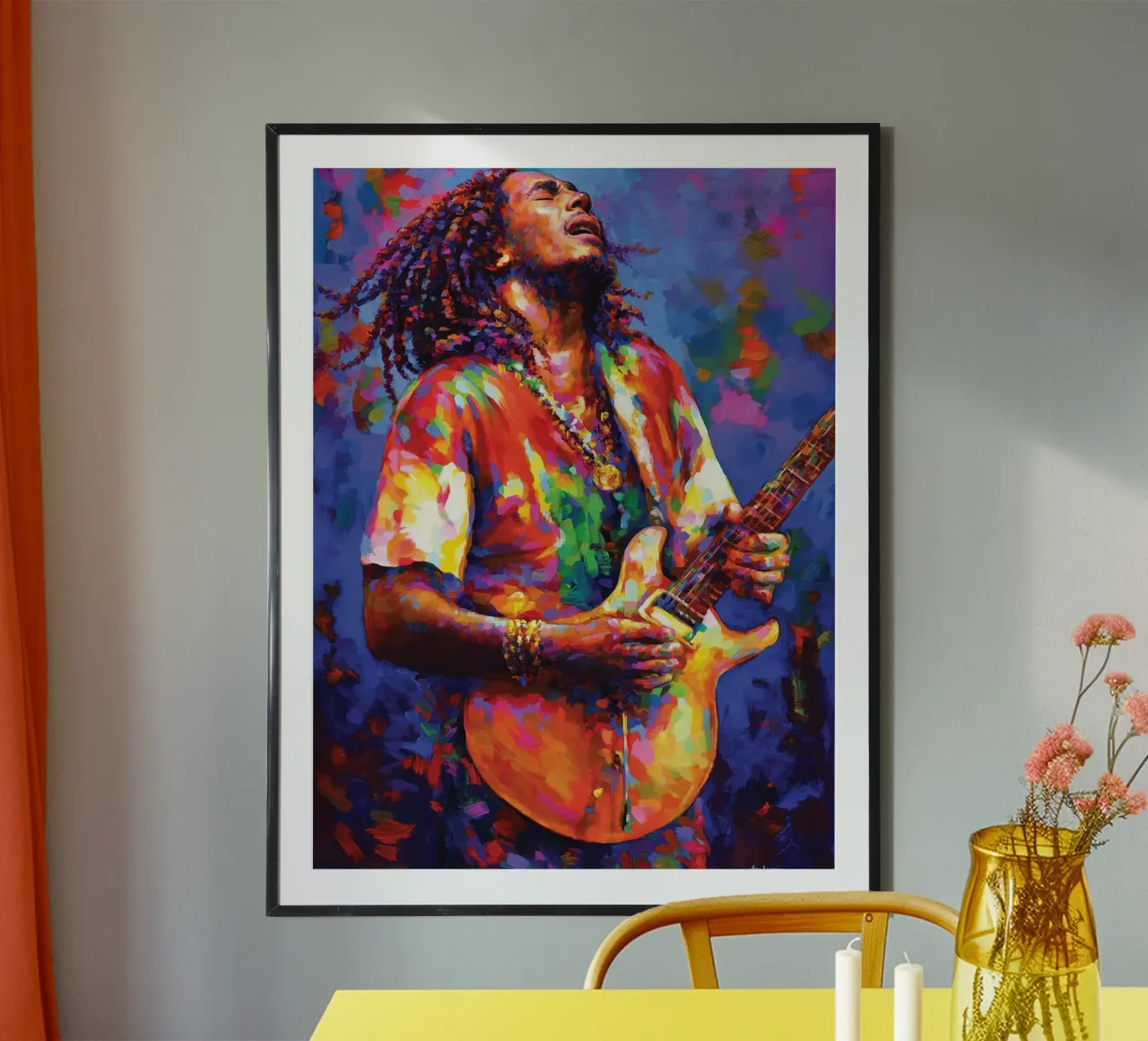 Bob Marley, Colorato poster con telaio in plastica da James