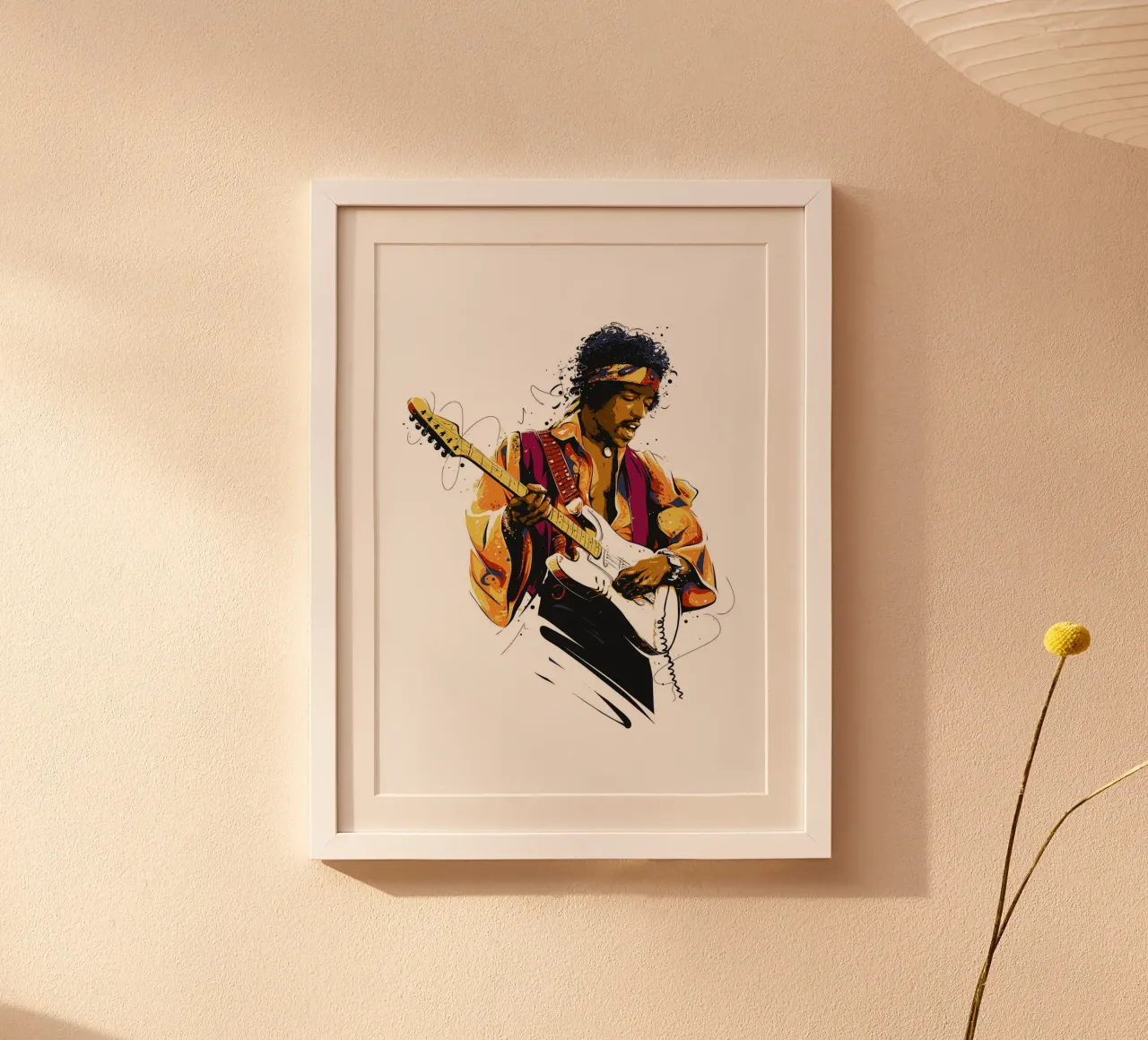 Chitarra di Jimi Hendrix poster con telaio in alluminio da James