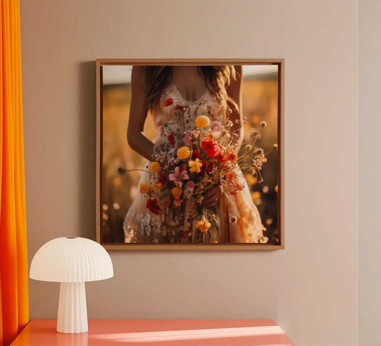 Reverie dell'ora d'oro tela con Cornice a cassetta da StillVibe Home