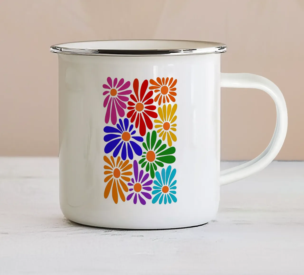 Rainbow flowers tazza in smalto da TijanaArtStudio88