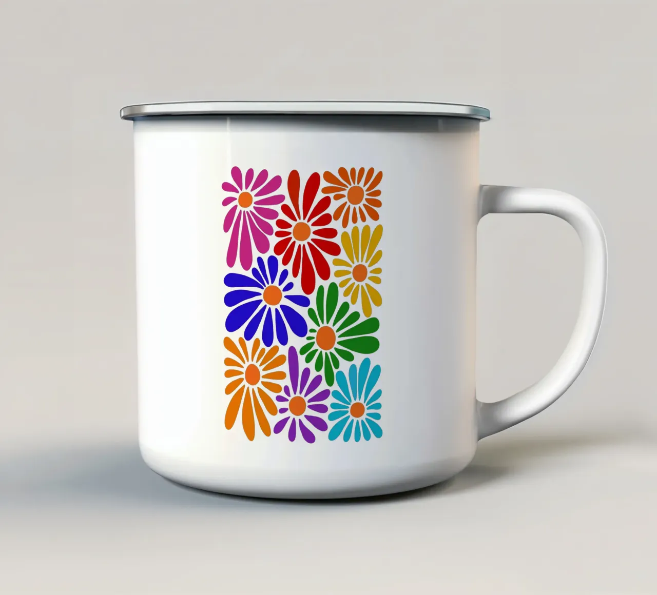 Rainbow flowers tazza in smalto da TijanaArtStudio88