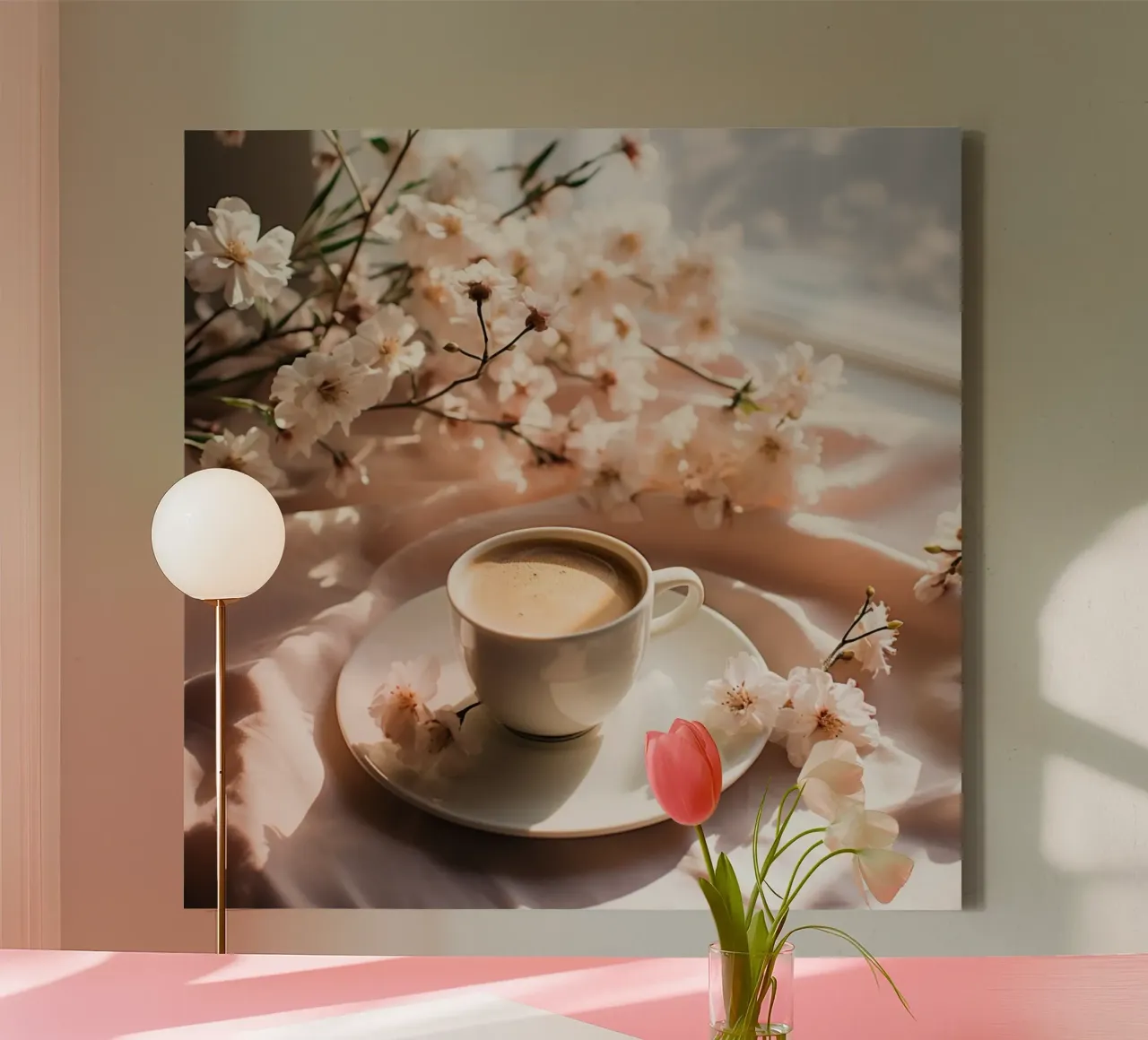 Mattina dei ciliegi in fiore tela con Cornice a cassetta da StillVibe Home