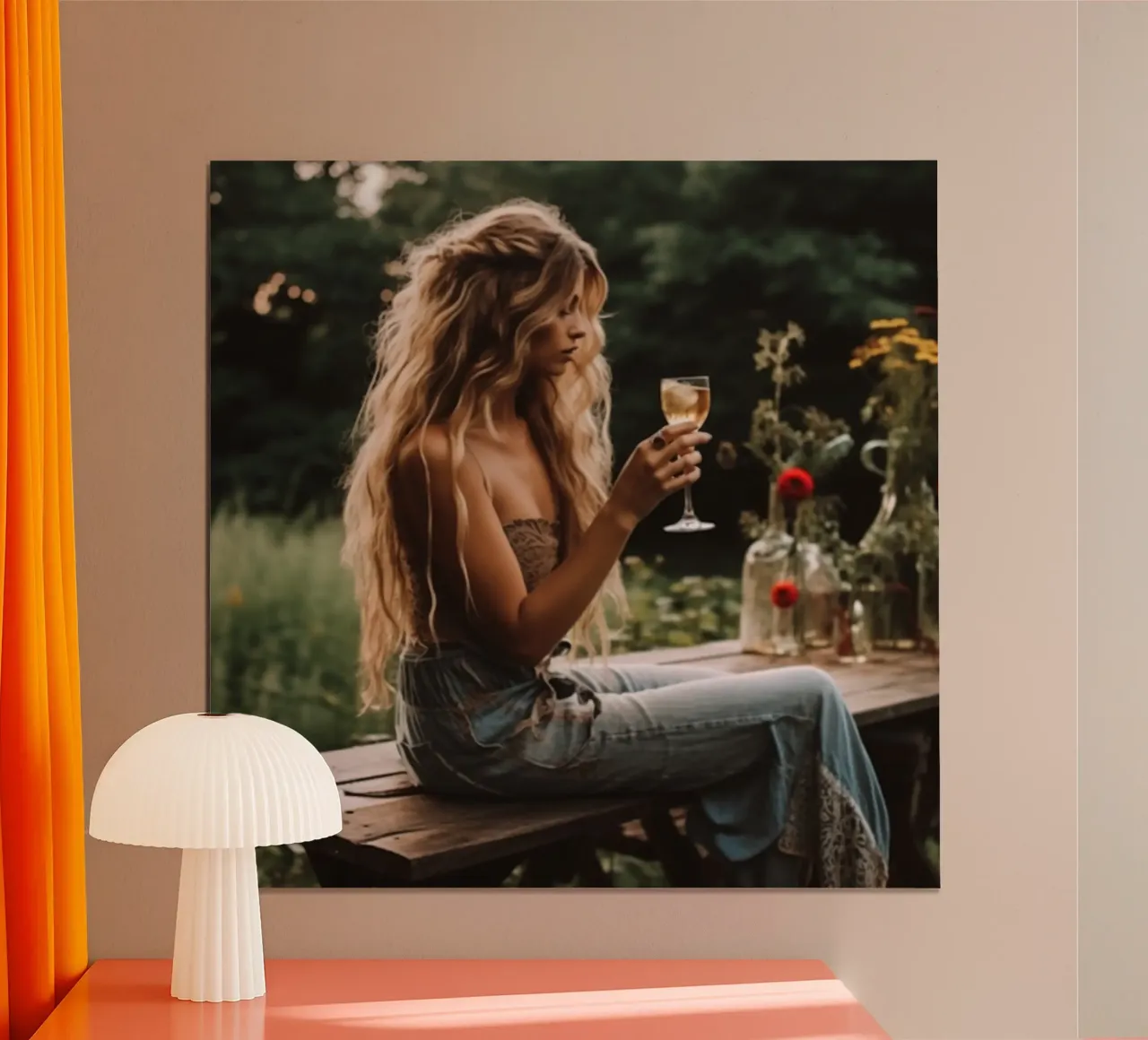 Giardino d'oro Reverie poster con telaio in alluminio da StillVibe Home