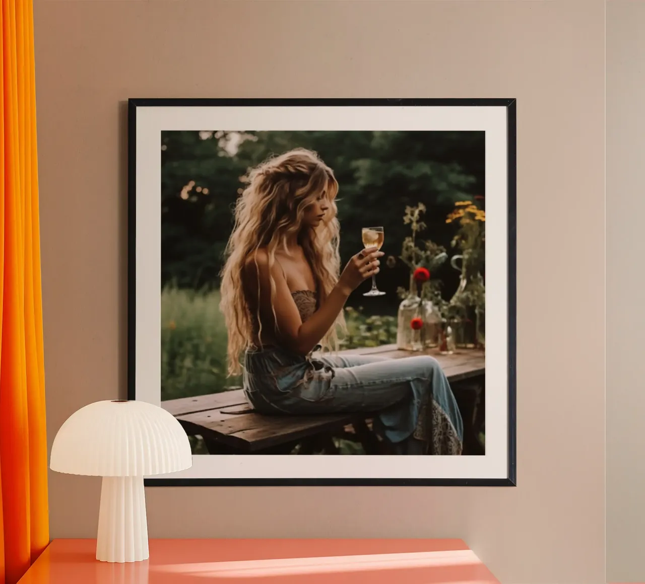 Giardino d'oro Reverie poster con telaio in alluminio da StillVibe Home