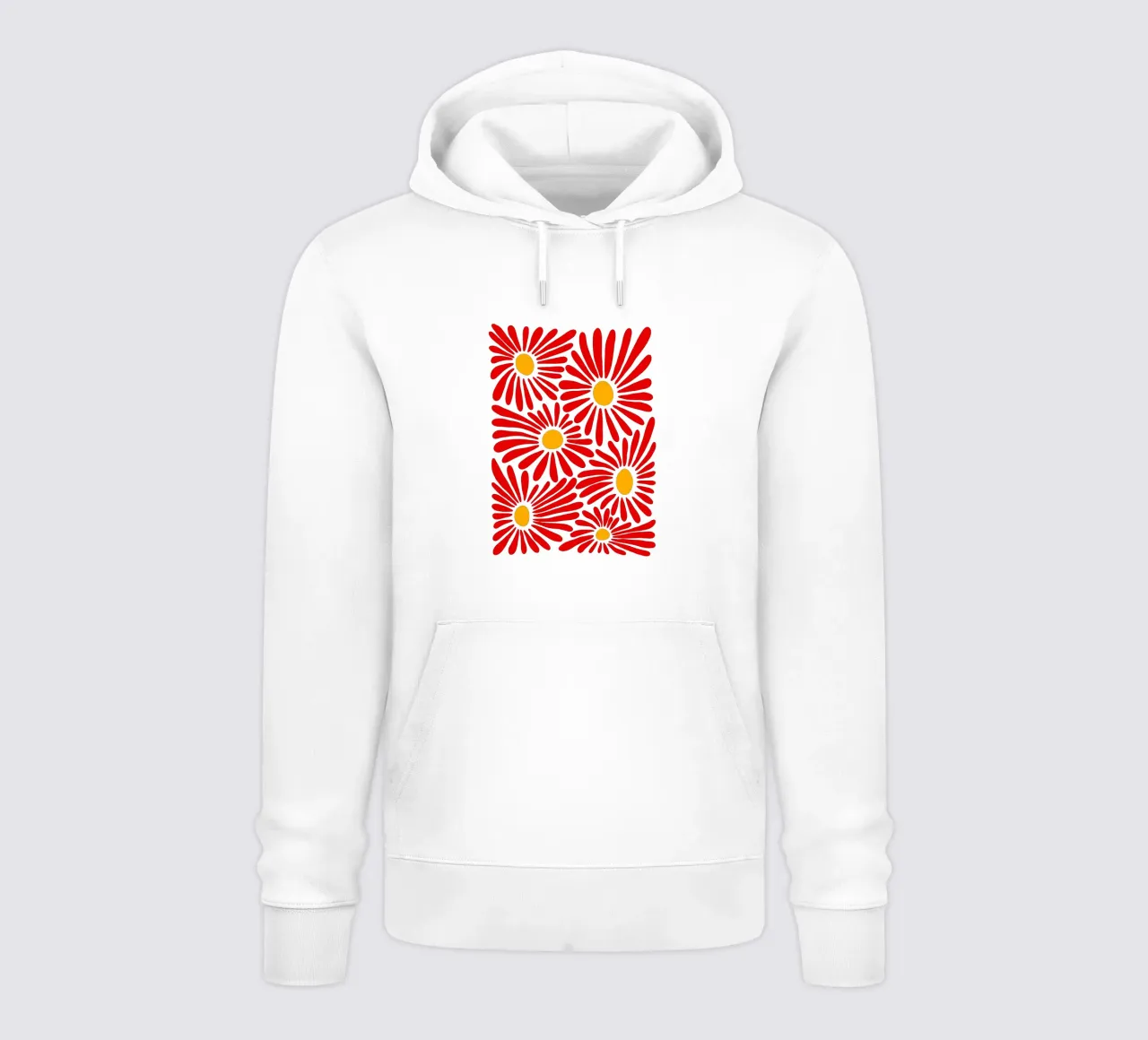 Red vivid abstract flowers felpa con cappuccio da TijanaArtStudio88