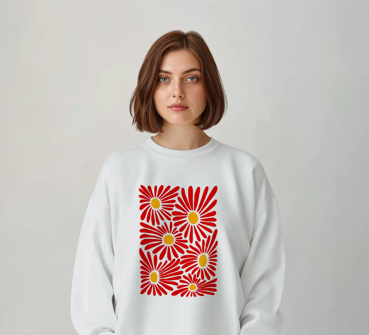 Red vivid abstract flowers felpa da TijanaArtStudio88