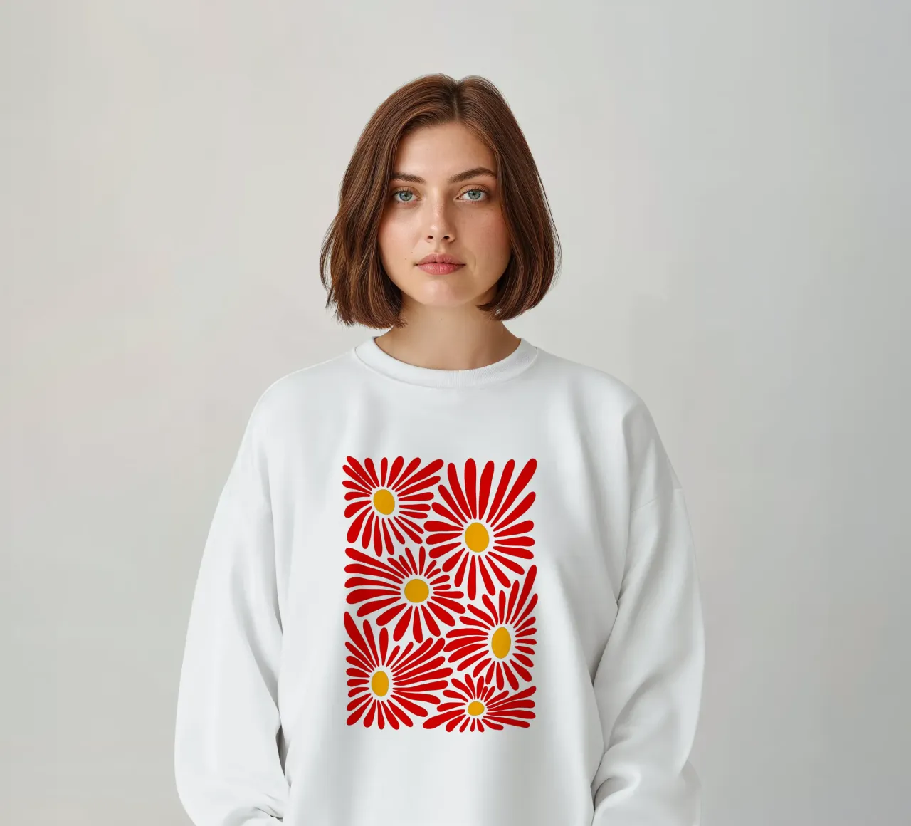 Red vivid abstract flowers felpa da TijanaArtStudio88