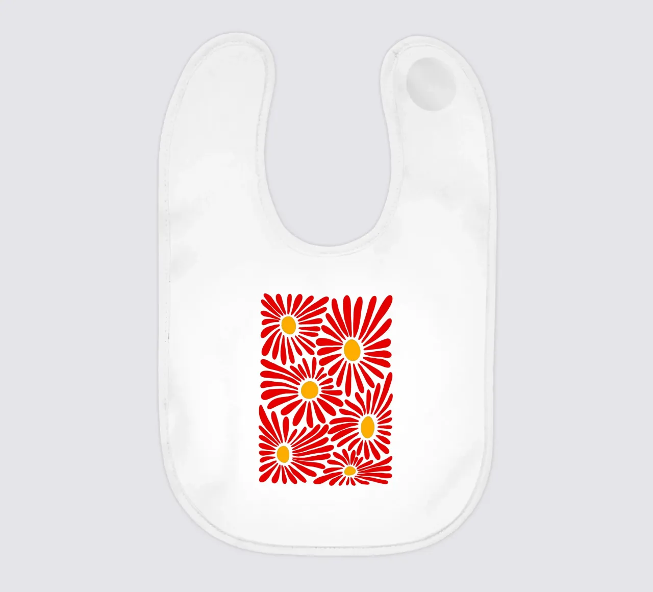 Red vivid abstract flowers bavaglino da TijanaArtStudio88