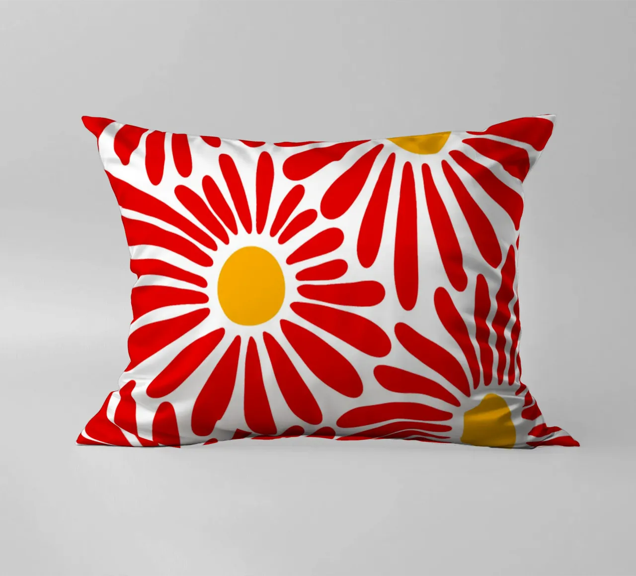 Red vivid abstract flowers cuscino da TijanaArtStudio88