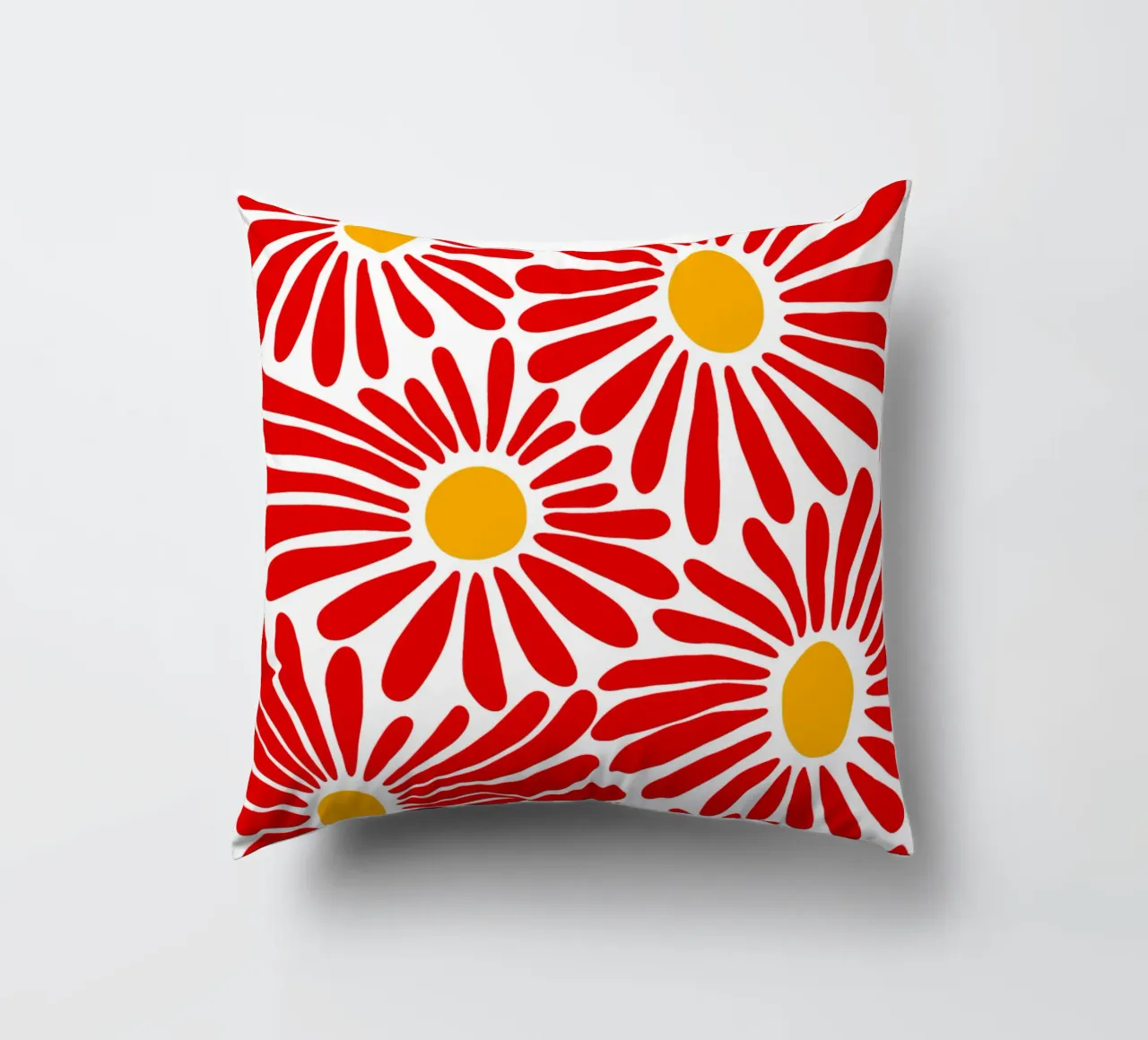 Red vivid abstract flowers cuscino da TijanaArtStudio88