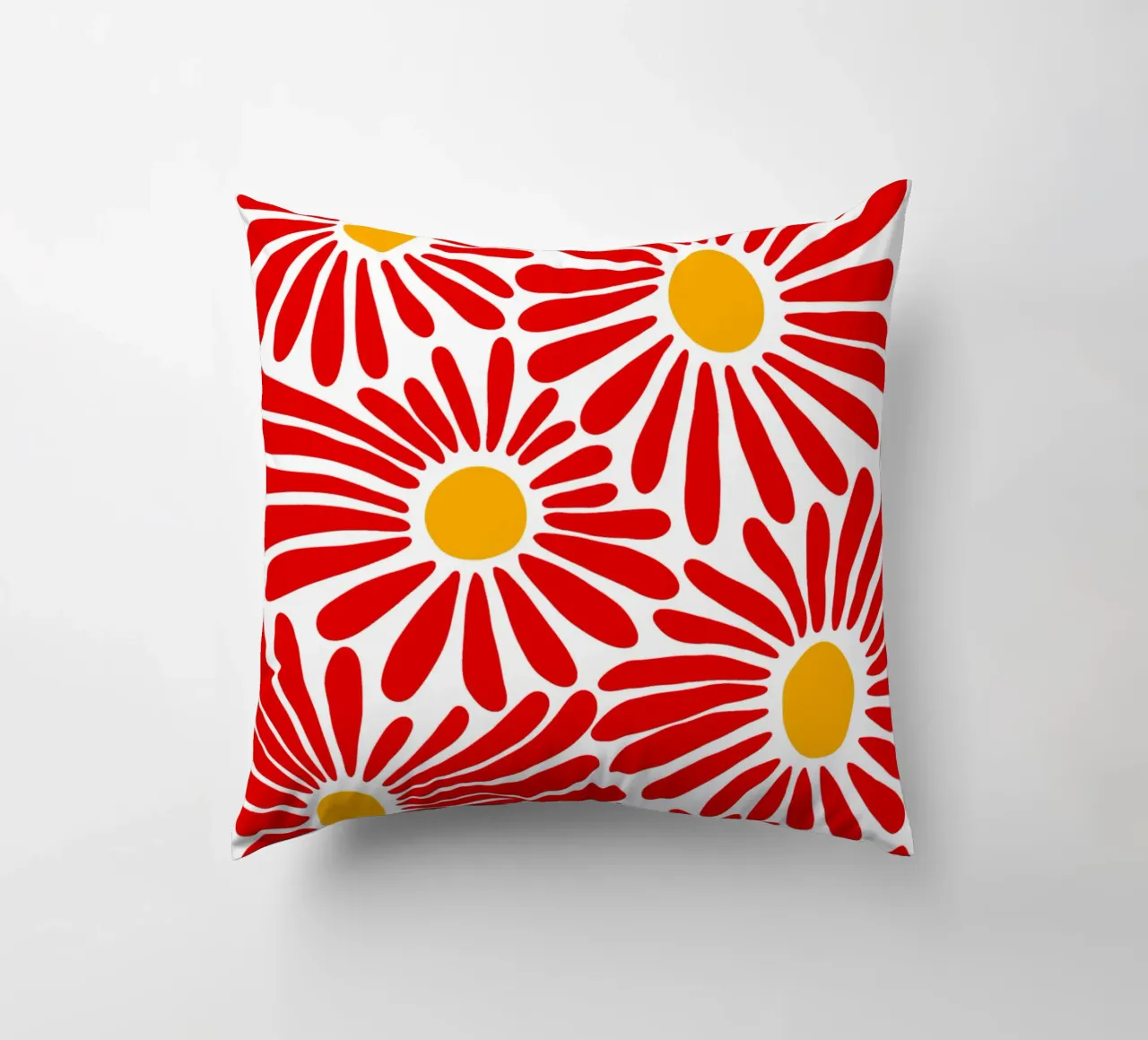 Red vivid abstract flowers cuscino da TijanaArtStudio88
