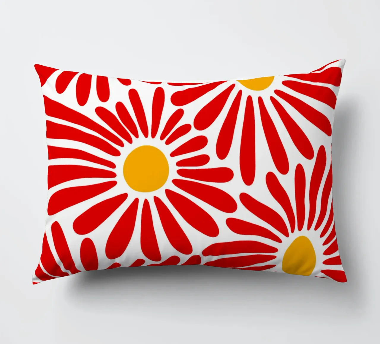 Red vivid abstract flowers cuscino da TijanaArtStudio88