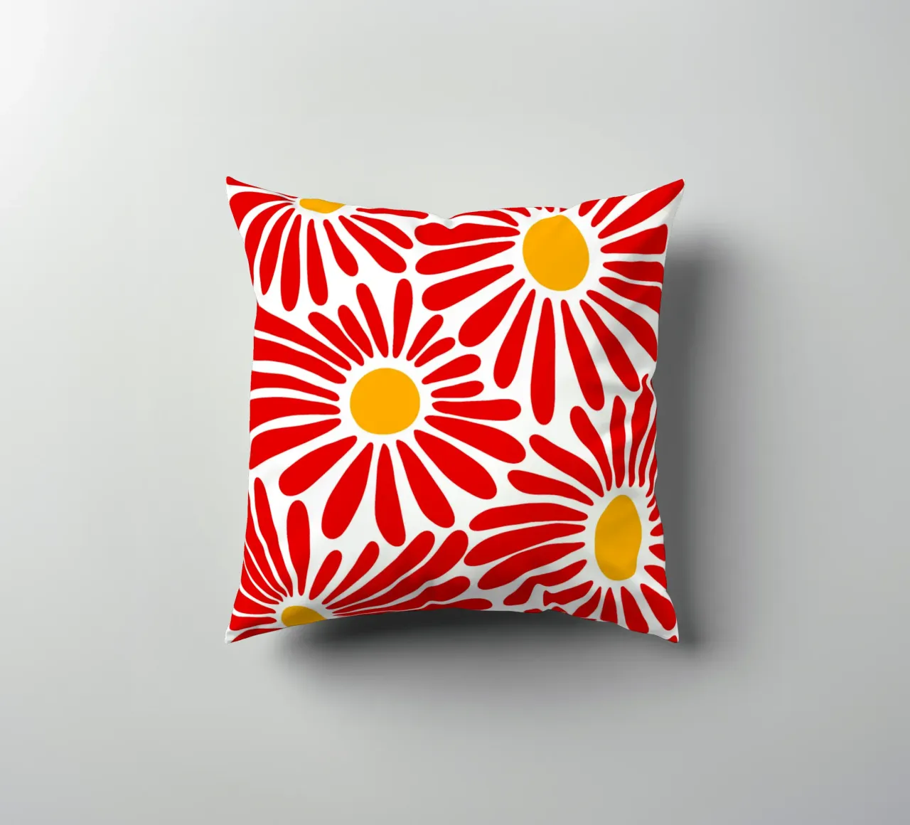 Red vivid abstract flowers cuscino da TijanaArtStudio88
