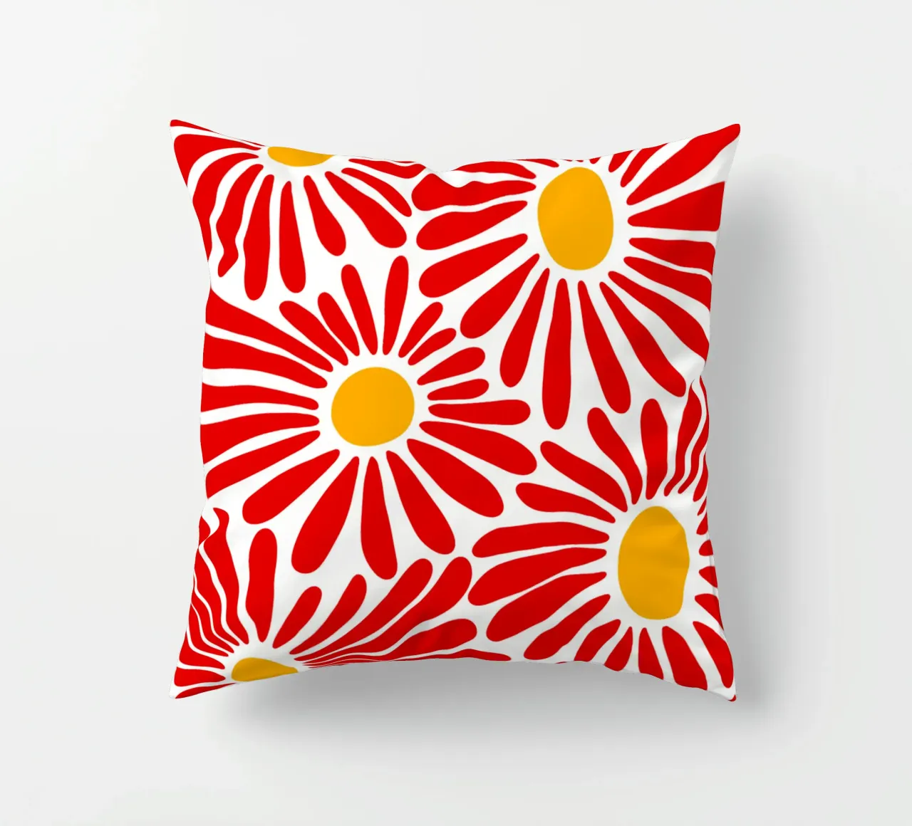 Red vivid abstract flowers cuscino da TijanaArtStudio88