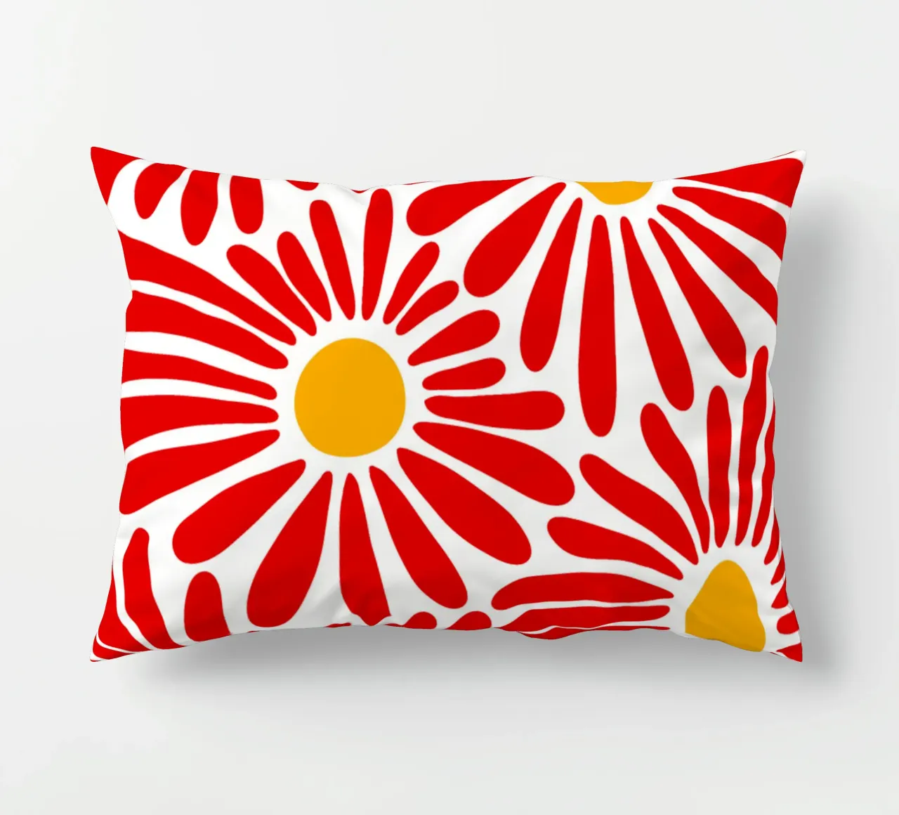 Red vivid abstract flowers cuscino da TijanaArtStudio88