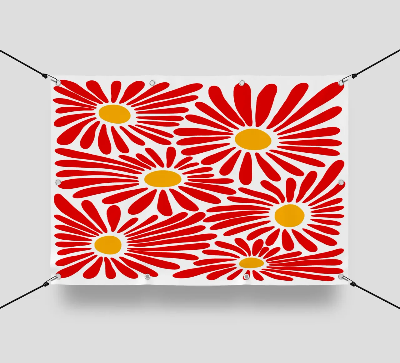 Red vivid abstract flowers telo in pvc da TijanaArtStudio88