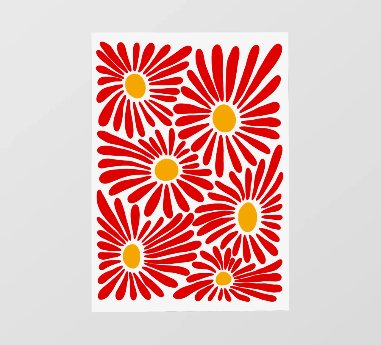 Red vivid abstract flowers telo in pvc da TijanaArtStudio88