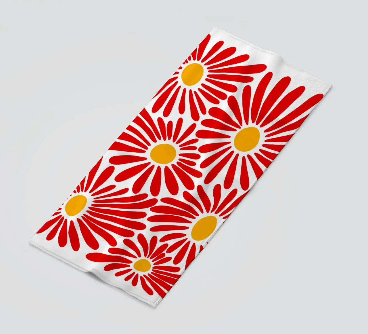 Red vivid abstract flowers telo mare da TijanaArtStudio88